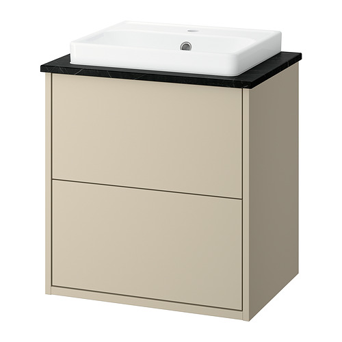 HAVBÄCK/ORRSJÖN - wash-stnd w drawers/wash-basin, beige/black marble effect, 62x49x71 cm | IKEA Hong Kong and Macau - E1021067_S4