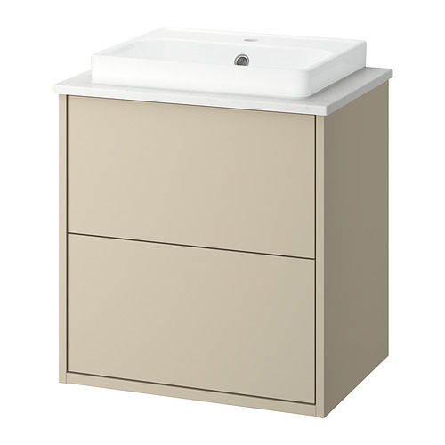 HAVBÄCK/ORRSJÖN - wash-stnd w drawers/wash-basin, beige/white marble effect, 62x49x71 cm | IKEA Hong Kong and Macau - E1021073_S4