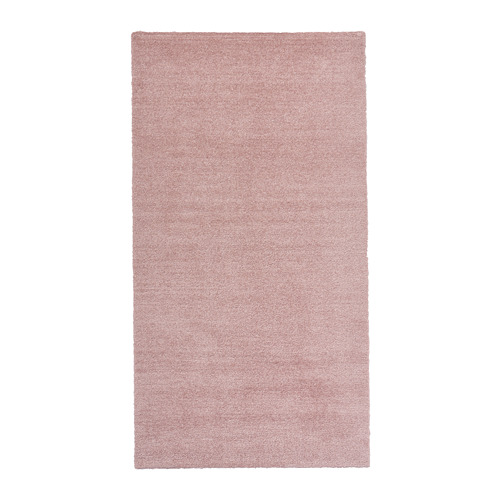 KNARDRUP rug, low pile, 80x150 cm, pale pink
