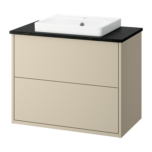 HAVBÄCK/ORRSJÖN - wash-stnd w drawers/wash-basin, beige/black marble effect, 82x49x71 cm | IKEA Hong Kong and Macau - E1021240_S4