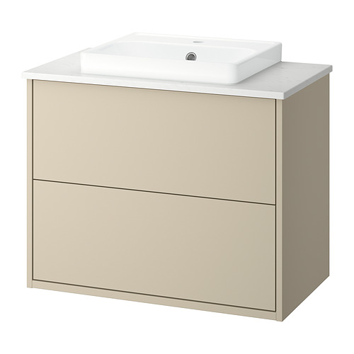 HAVBÄCK/ORRSJÖN - wash-stnd w drawers/wash-basin, beige/white marble effect, 82x49x71 cm | IKEA Hong Kong and Macau - E1021239_S4