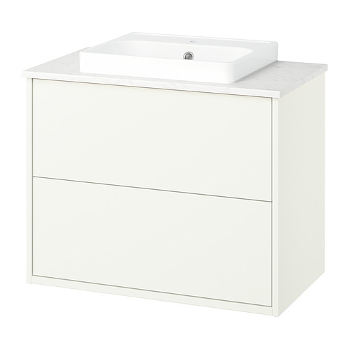 HAVBÄCK/ORRSJÖN - wash-stnd w drawers/wash-basin, white/white marble effect, 82x49x71 cm | IKEA Hong Kong and Macau - E1021288_S4