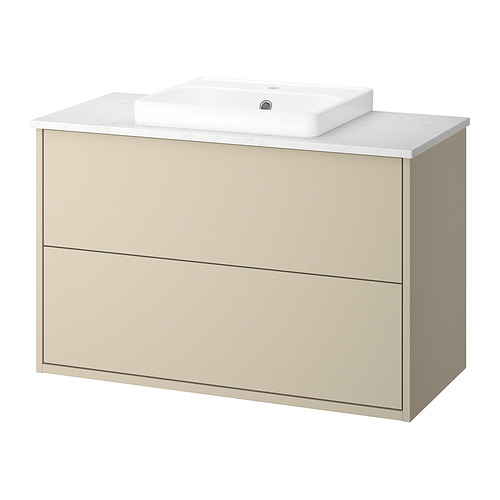 HAVBÄCK/ORRSJÖN - wash-stnd w drawers/wash-basin, beige/white marble effect, 102x49x71 cm | IKEA Hong Kong and Macau - E1021303_S4