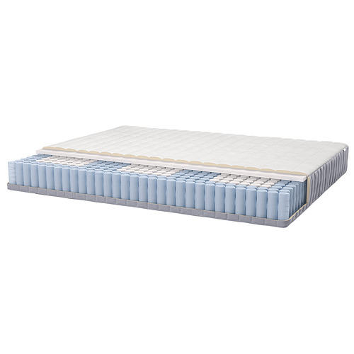 VALEVÅG pocket sprung mattress, firm/light blue, double