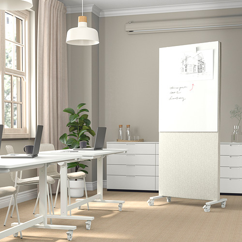 MITTZON frame w cstrs/acoustic scrn/whtbrd