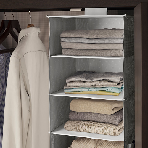 BLADDRARE hanging storage with 7 compartments grey patterned 30x30x90 cm IKEA Hong Kong and Macau