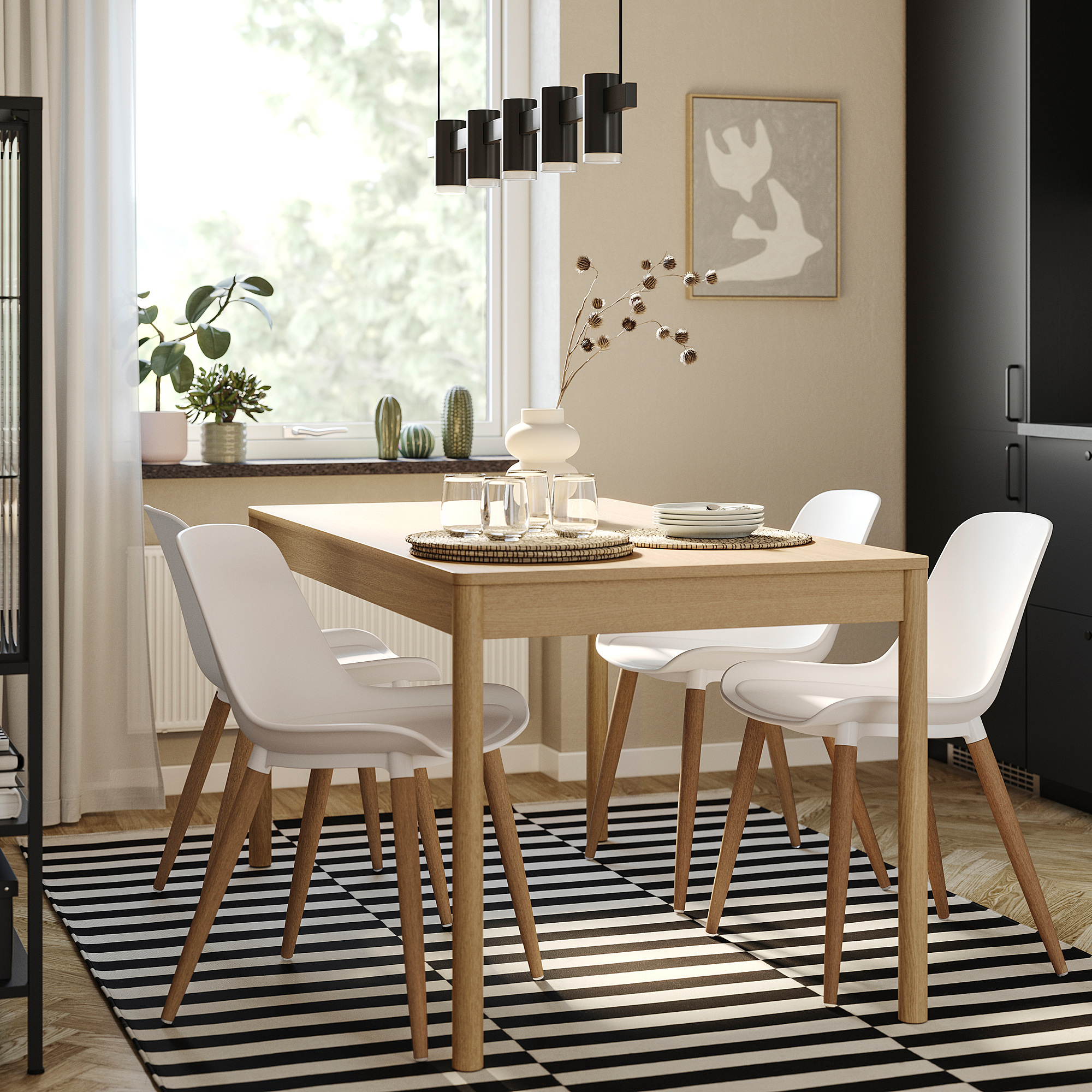 TONSTAD/GRÖNSTA table and 4 chairs