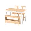 PERJOHAN/PINNTORP table with 2 chairs and bench