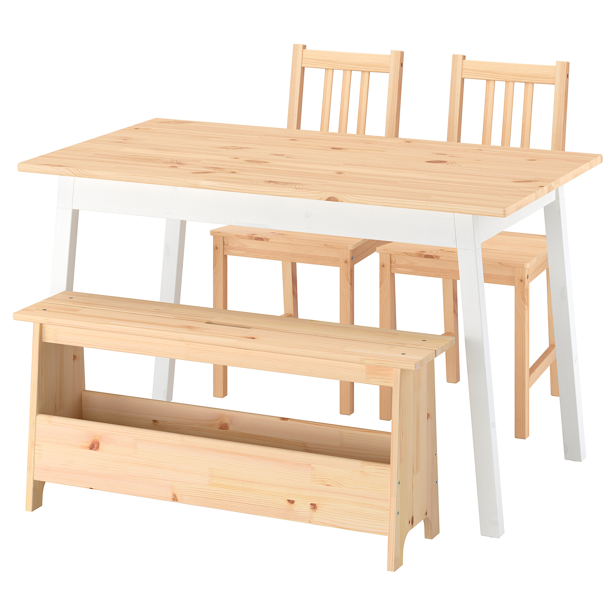 PERJOHAN/PINNTORP table with 2 chairs and bench
