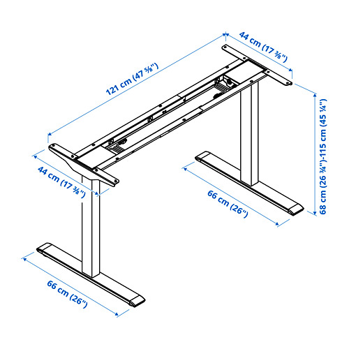 RODULF underframe sit/stand f table top