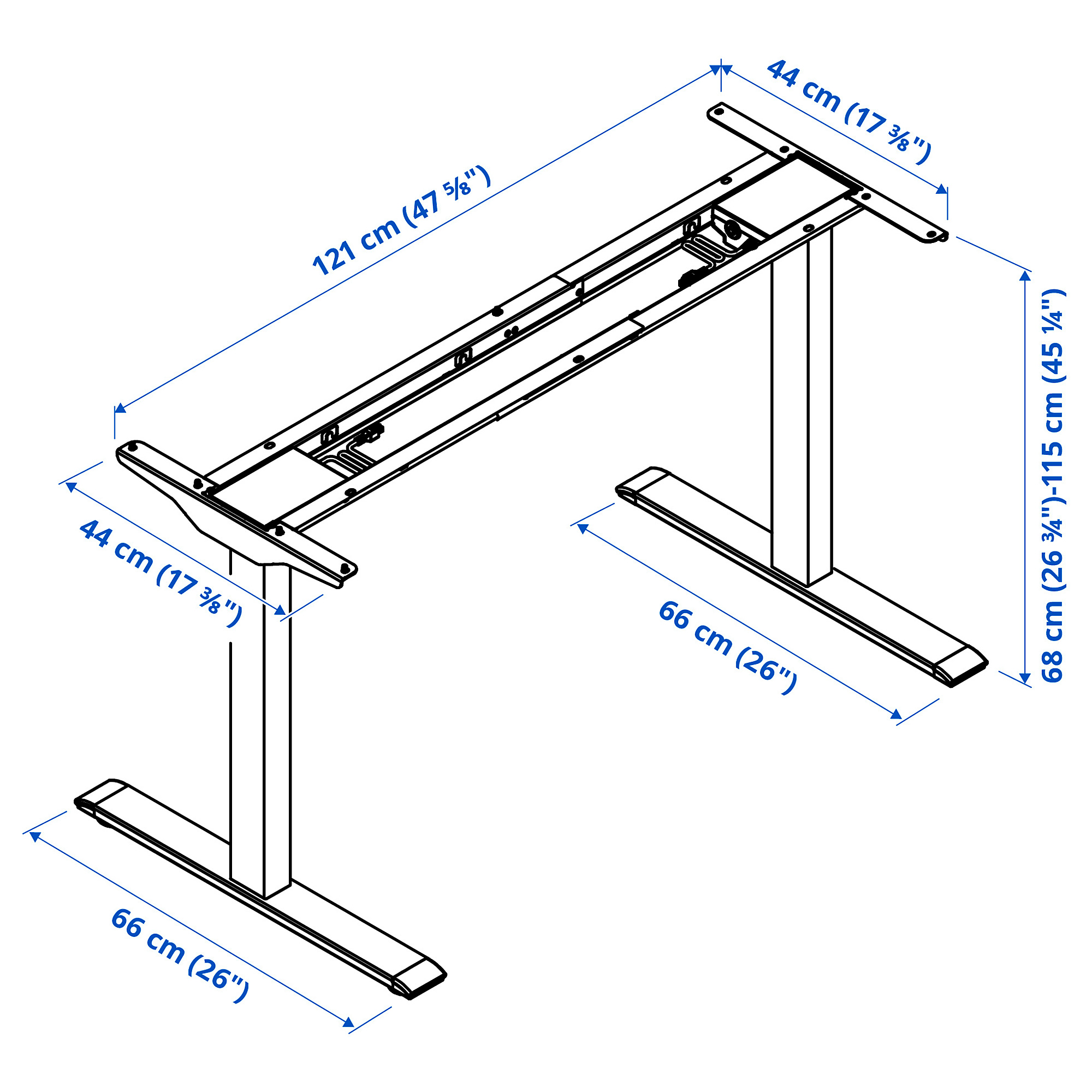 RODULF underframe sit/stand f table top