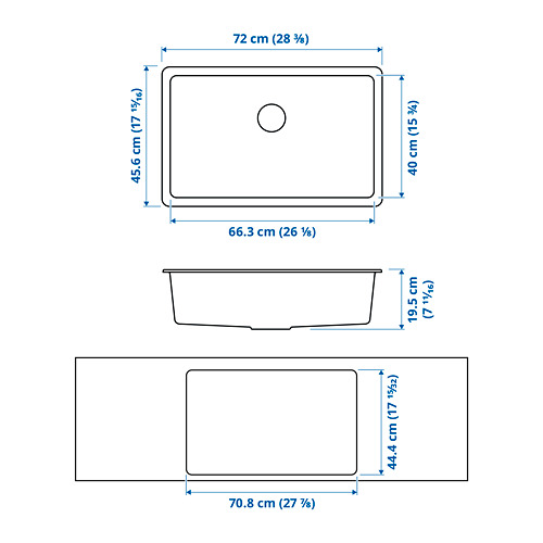 KILSVIKEN inset sink, 1 bowl