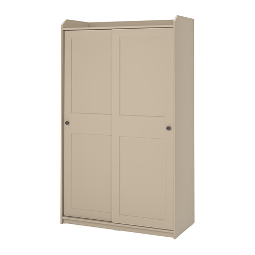 HAUGA wardrobe with sliding doors