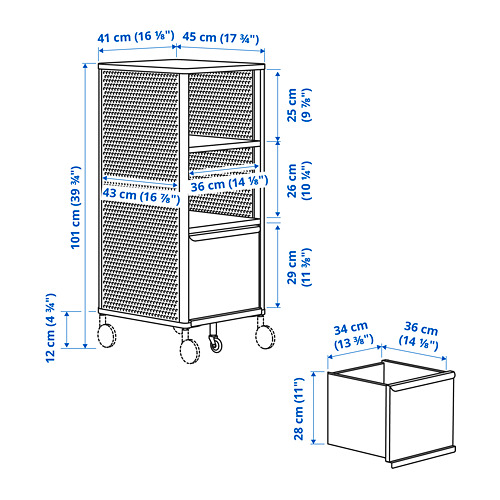 BEKANT storage unit on castors