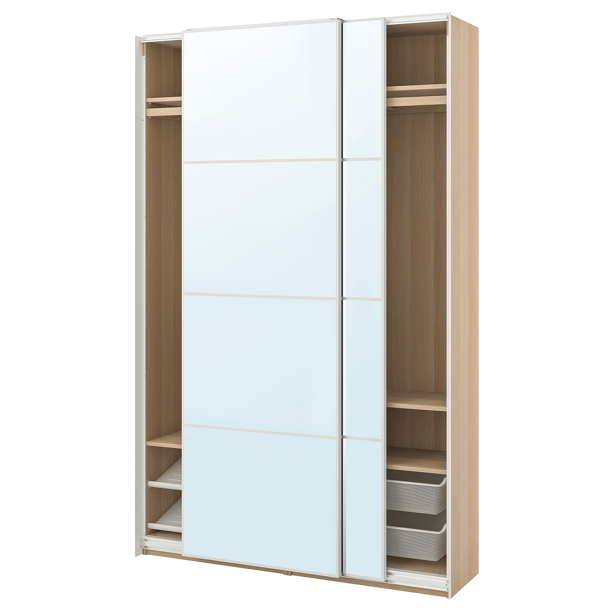 PAX/AULI - wardrobe with sliding doors, white stained oak  