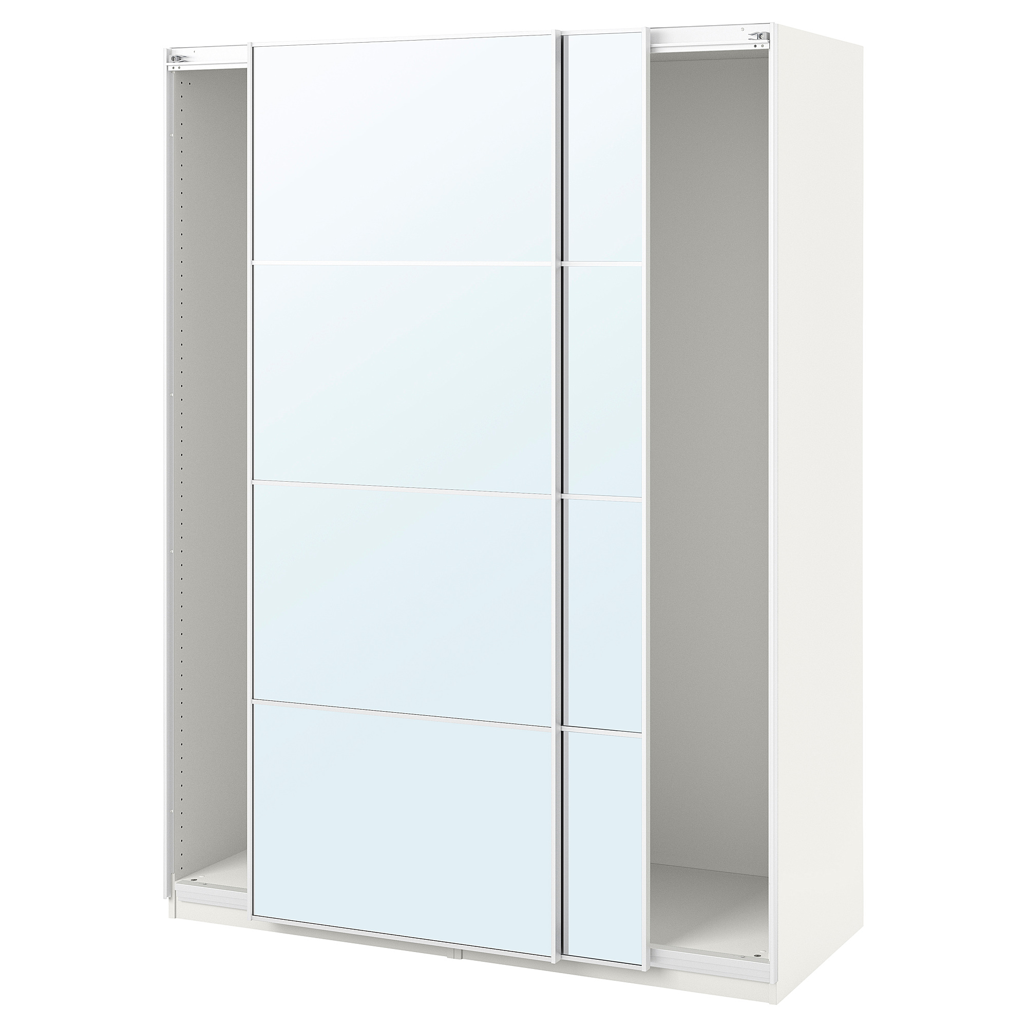 Pax Wardrobe With Sliding Doors White Auli Mirror Glass Ikea