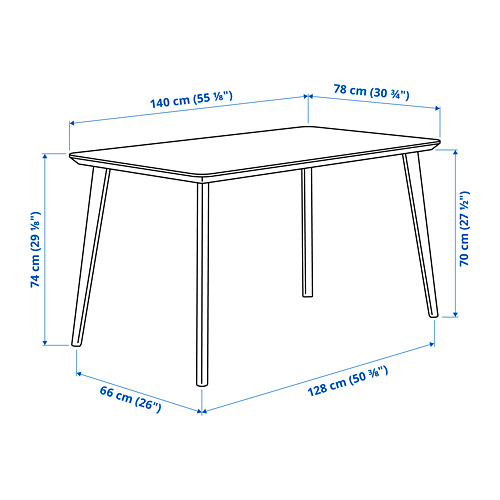 ODGER/LISABO table and 4 chairs