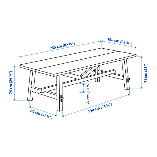 BERGMUND/SKOGSTA table and 6 chairs