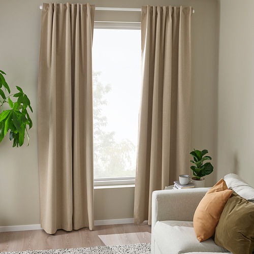 ROSENMANDEL room darkening curtains, 1 pair