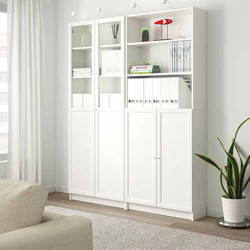 BILLY/OXBERG bookcase with panel/glass doors