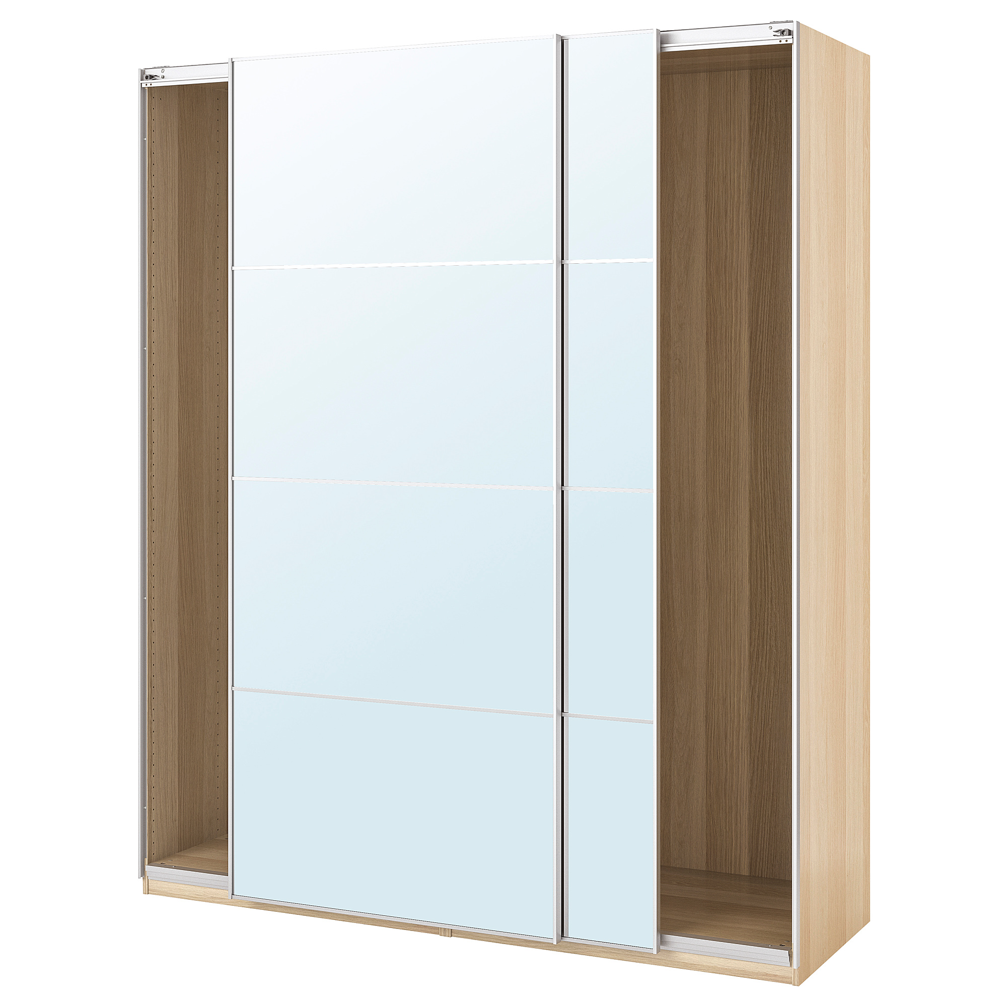 PAX wardrobe with sliding doors, white stained oak/Auli mirror glass IKEA Hong Kong and Macau