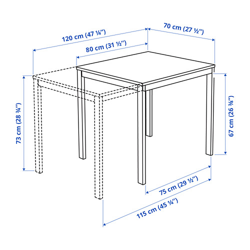 TEODORES/VANGSTA table and 2 chairs