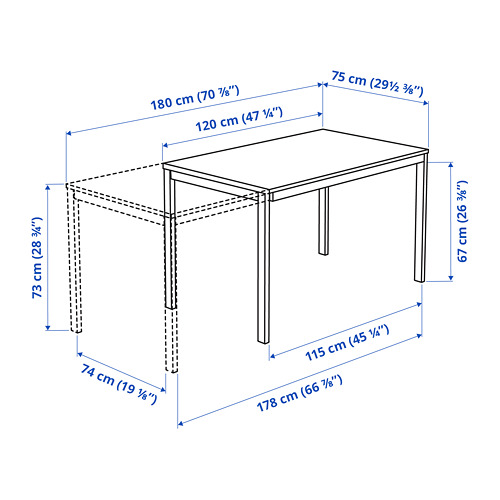 ADDE/VANGSTA table and 4 chairs