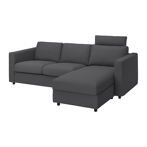 VIMLE cover 3-seat sofa w chaise longue