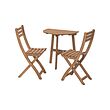 ASKHOLMEN table f wall+2 fold chairs, outdoor