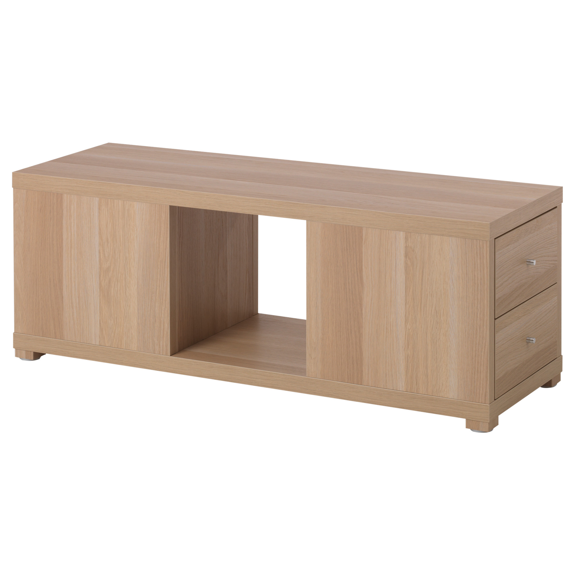Kallax Shelving Unit With Drawers White Stained Oak Effect