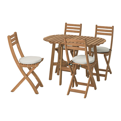 ASKHOLMEN gateleg table+4 chairs, outdoor