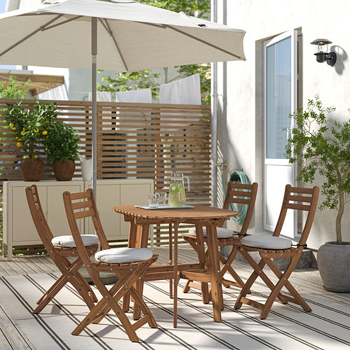 ASKHOLMEN gateleg table+4 chairs, outdoor