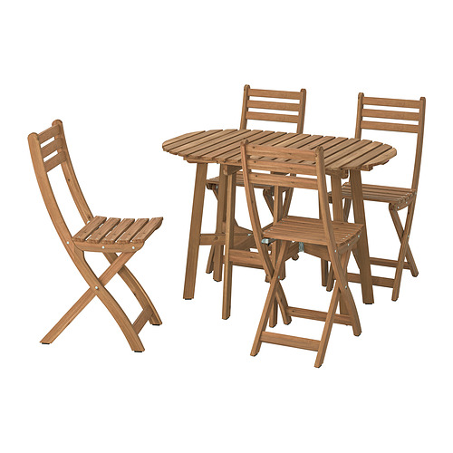 ASKHOLMEN gateleg table+4 chairs, outdoor