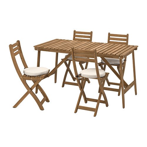 ASKHOLMEN table+4 folding chairs, outdoor