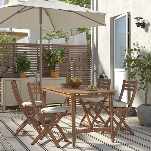 ASKHOLMEN table+4 folding chairs, outdoor