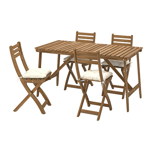 ASKHOLMEN table+4 folding chairs, outdoor