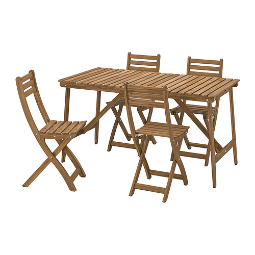 ASKHOLMEN table+4 folding chairs, outdoor