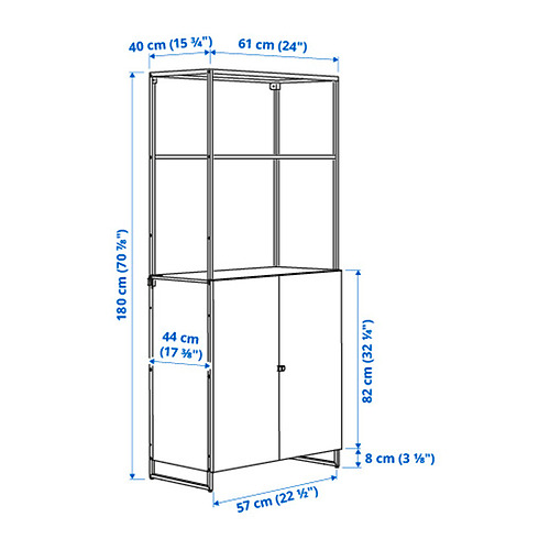 JOSTEIN 層架組合連門, 61x44x180 cm, 室內/戶外用/白色