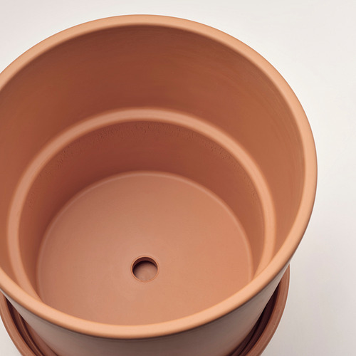 BRUNBÄR plant pot with saucer