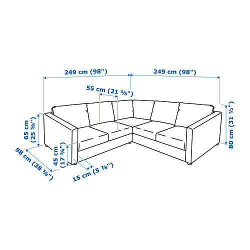 VIMLE corner sofa, 4-seat