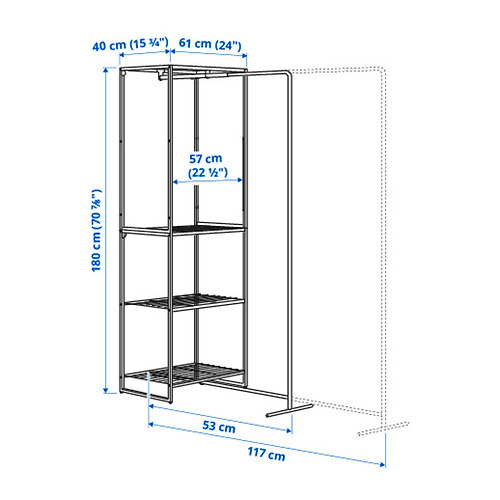 JOSTEIN shelving unit with drying rack