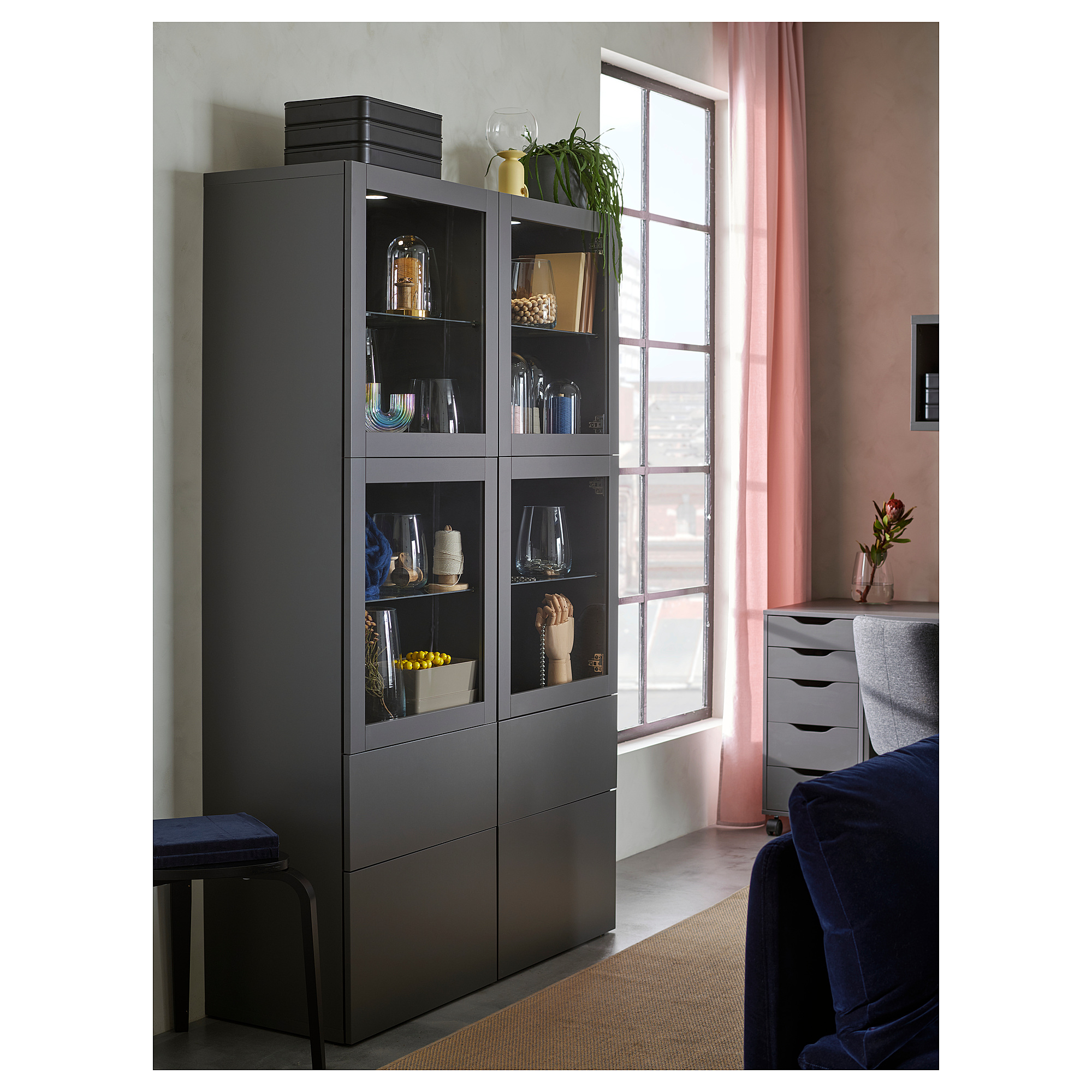 BESTÅ storage combination w glass doors