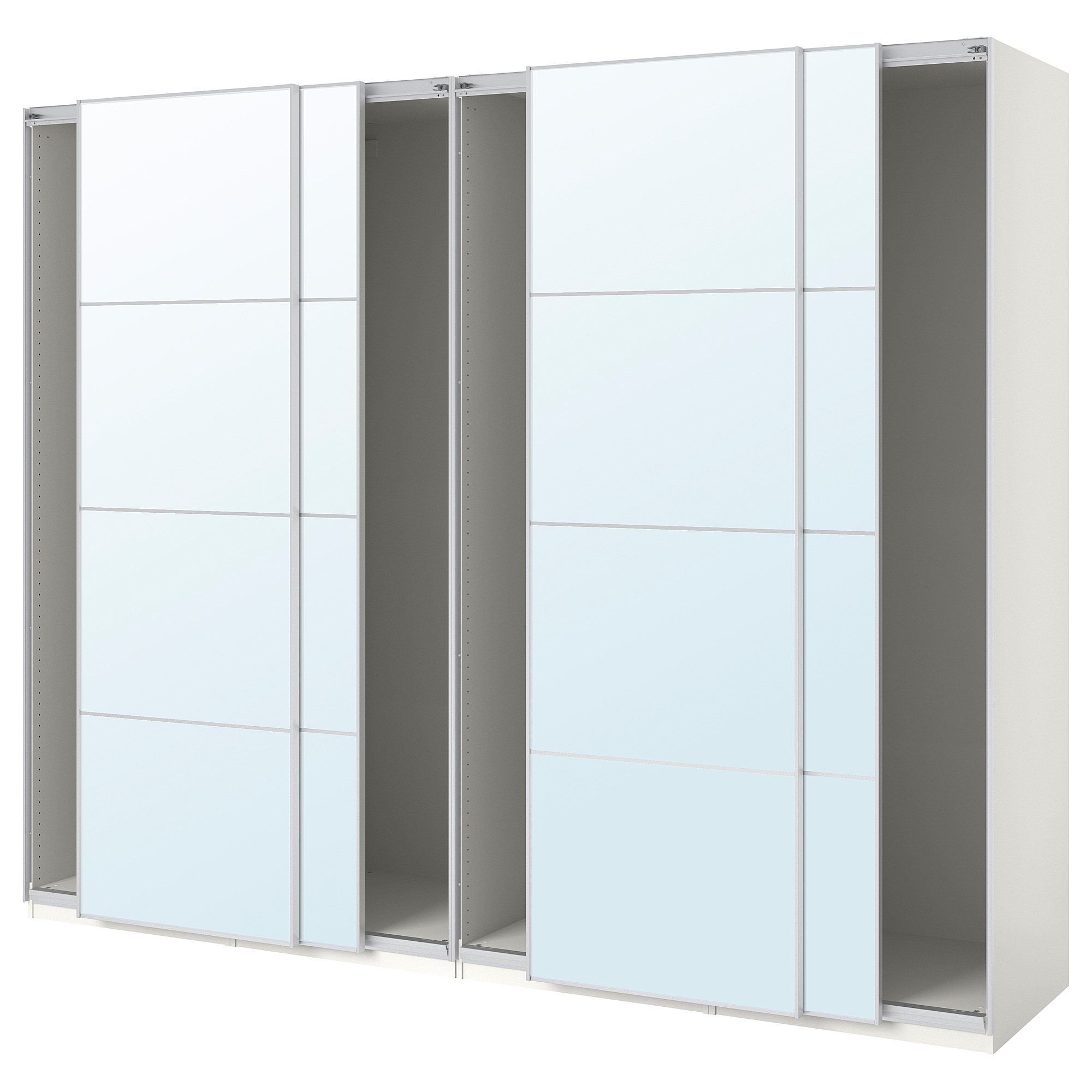 Pax Wardrobe With Sliding Doors White Auli Mirror Glass Ikea