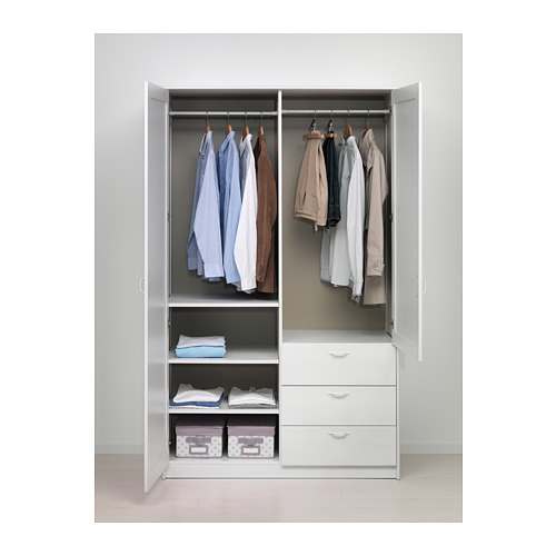 MUSKEN wardrobe with 2 doors+3 drawers