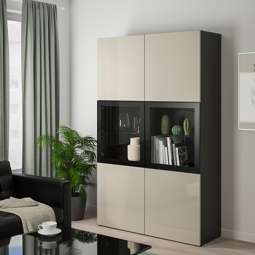 BESTÅ storage combination w glass doors
