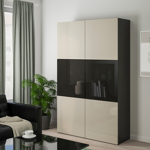 BESTÅ storage combination w glass doors