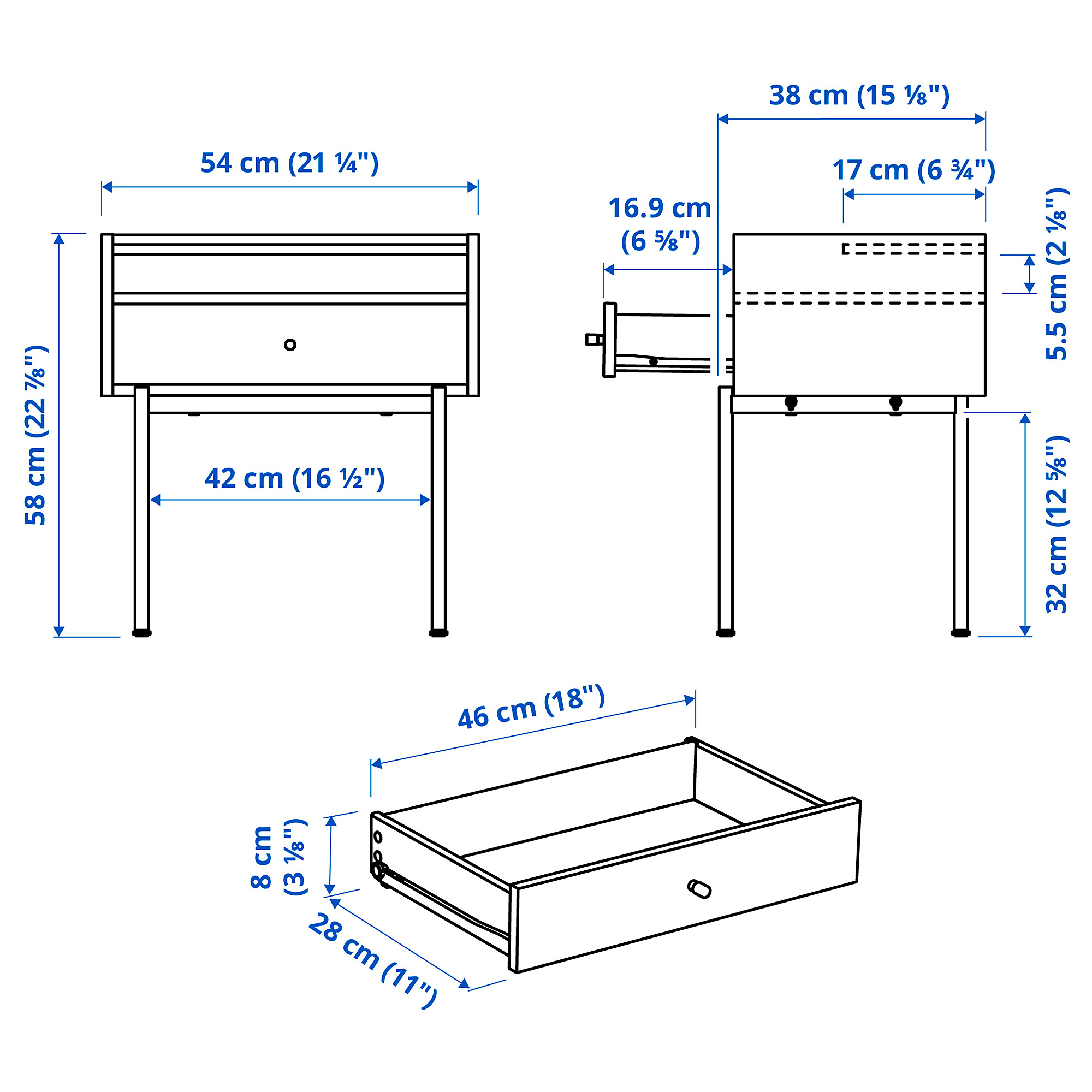 RÅDMANSÖ bedroom furniture, set of 3