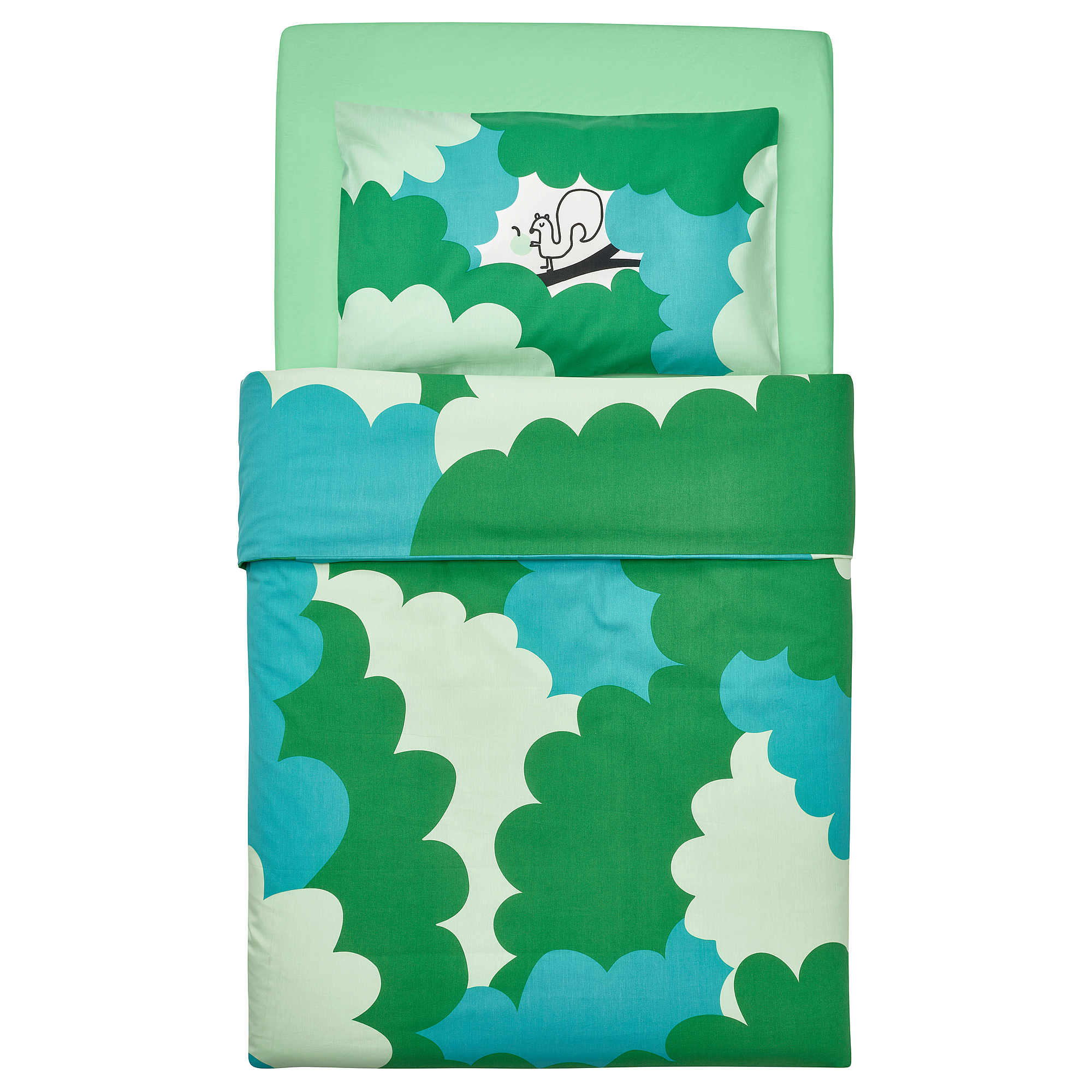 GRÖNFINK 3-piece bedlinen set for cot