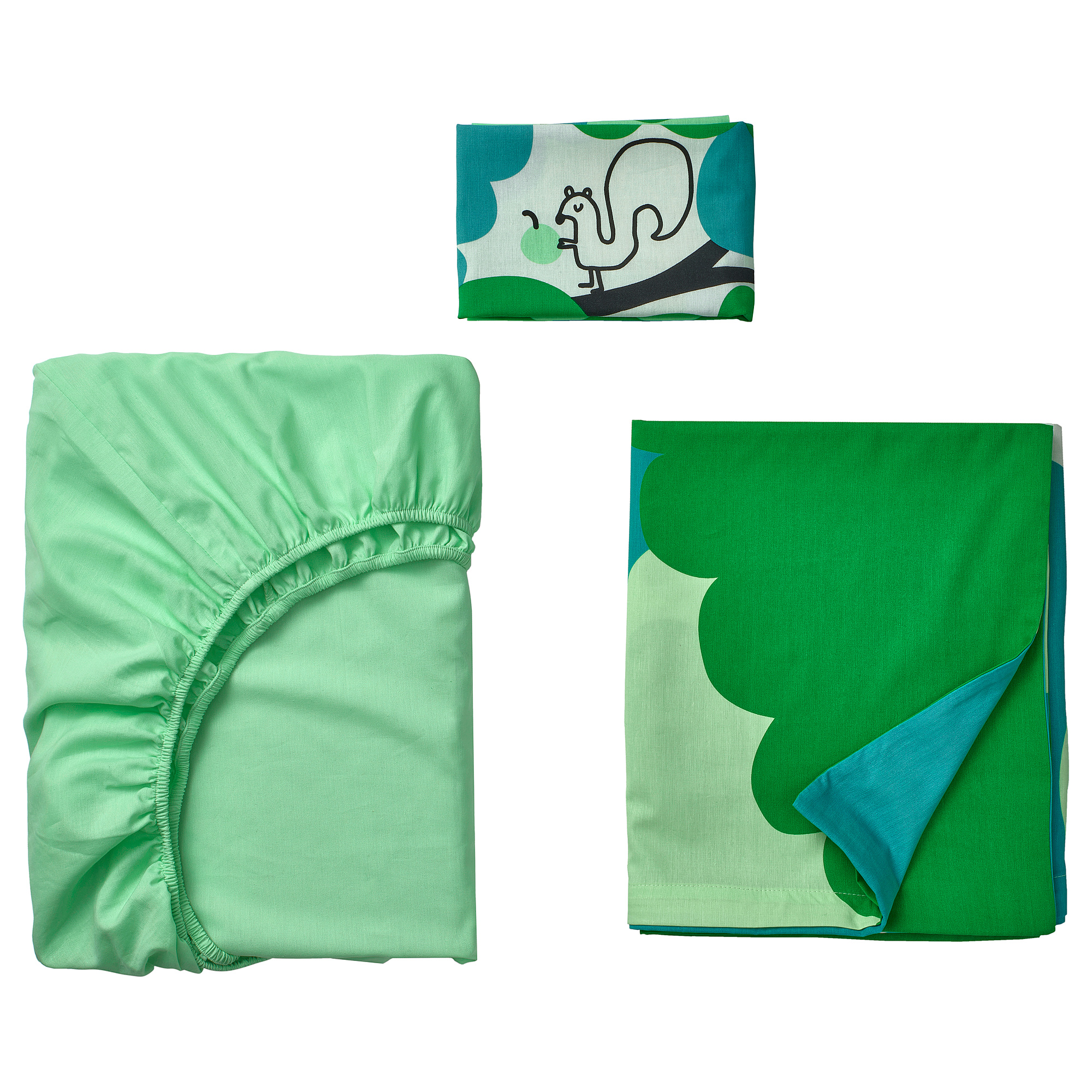 GRÖNFINK 3-piece bedlinen set for cot