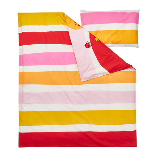 GRÖNFINK duvet cover 1 pillowcase for cot